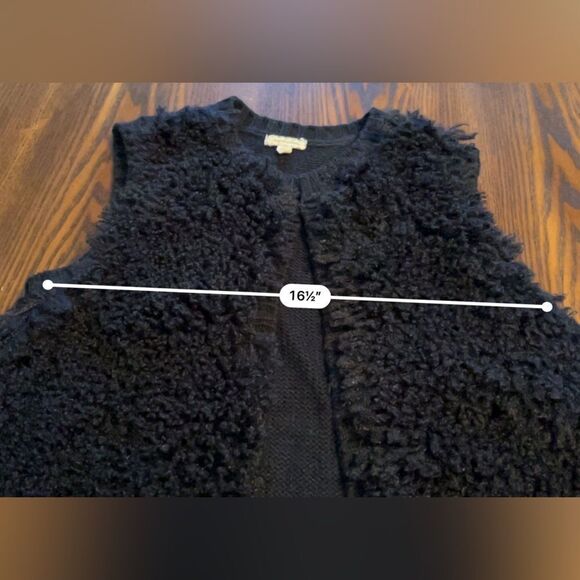 Eyeshadow soft vest Women L Faux Fur Black Open Front Sleeveless whimsigoth cozy - Picture 5 of 12